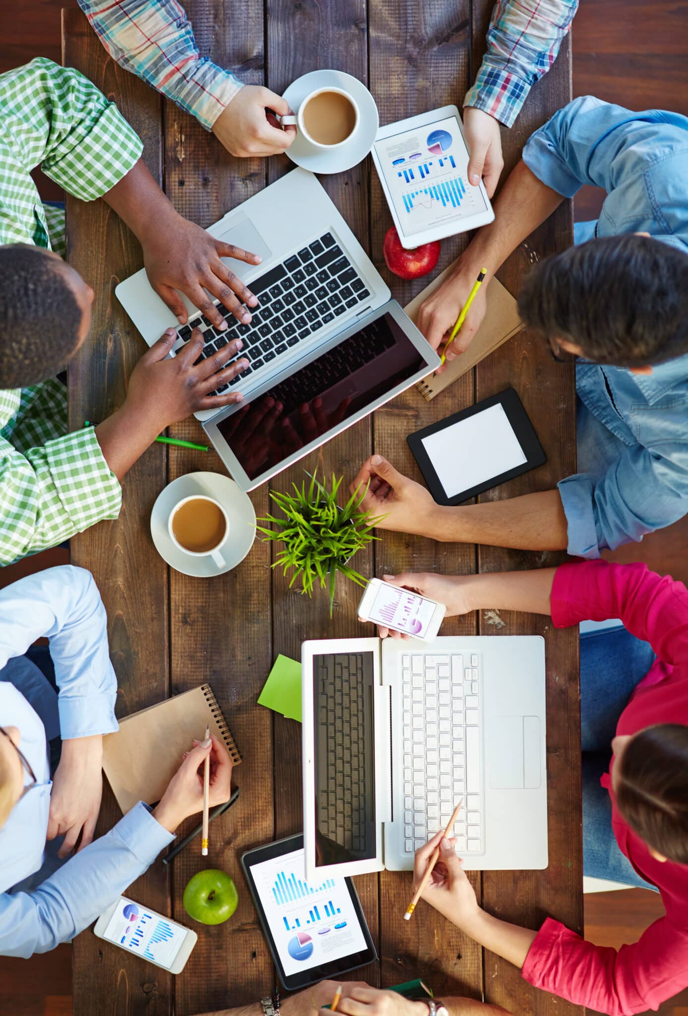 Group of business people working with computers